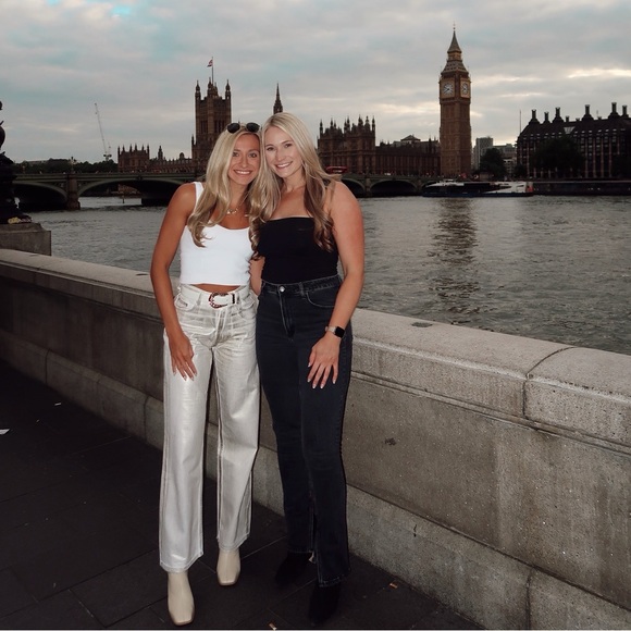 Zara White & Gold iridescent Jeans - Picture 1 of 8